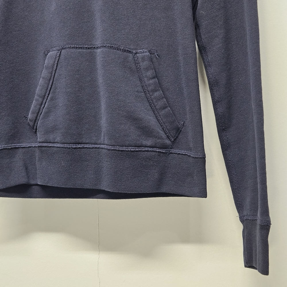 Y2K Hollister Pullover Hoodie Sweatshirt Drawstring Spilled Out Size Medium Navy - Picture 8 of 13